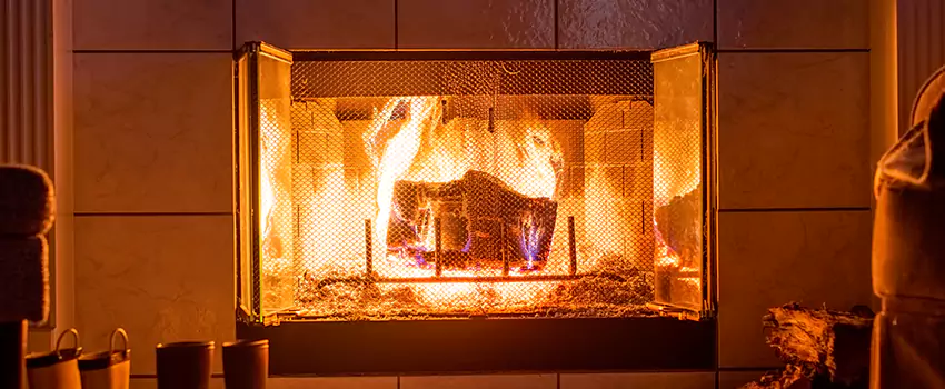 Mendota Hearth Landscape Fireplace Installation in Woodmere, New York